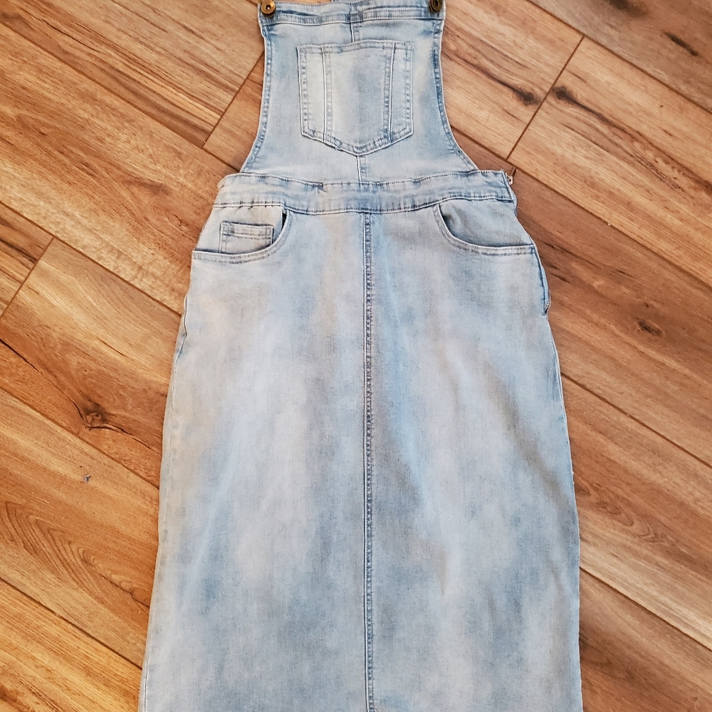Main street exchange overall jumper denim dress 4